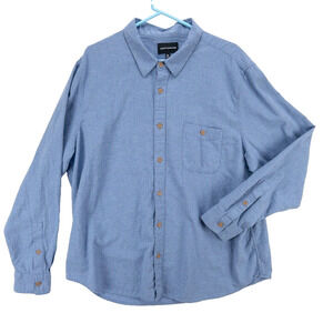 Lucky Brand Chambray Button-Up Shirt Men’s 2XL Light Blue Brushed Cotton